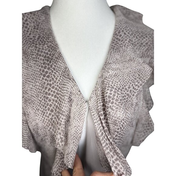 NEW Banana Republic Size 2 W Animal Print Chiffon Ruffle Sleeveless Wrap Maxi - Picture 3 of 16